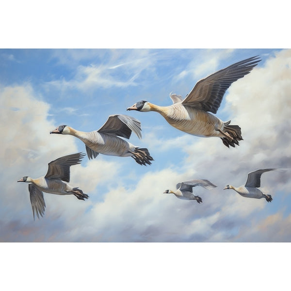 Tableau Oiseaux dans les Nuages, art mural décoration nature