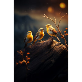 Tableau Oiseaux de Nuit, art mural décoration nature