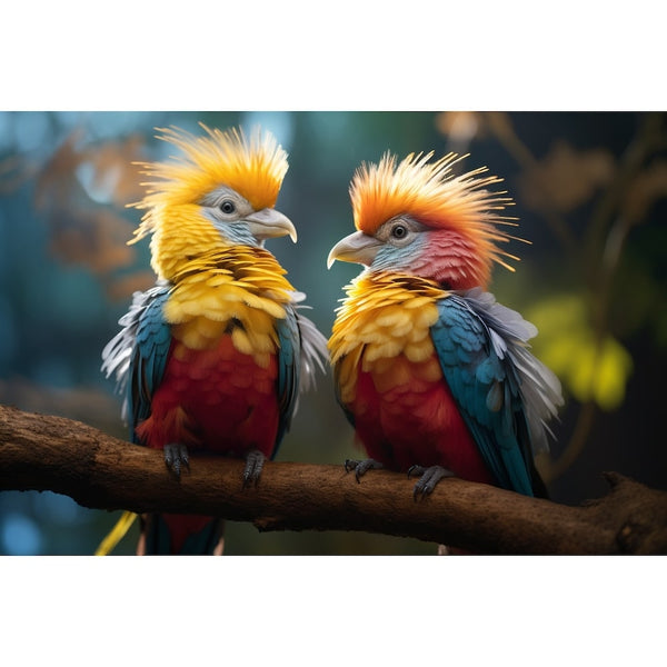 Tableau Oiseaux Exotiques, art mural décoration nature, vue 2