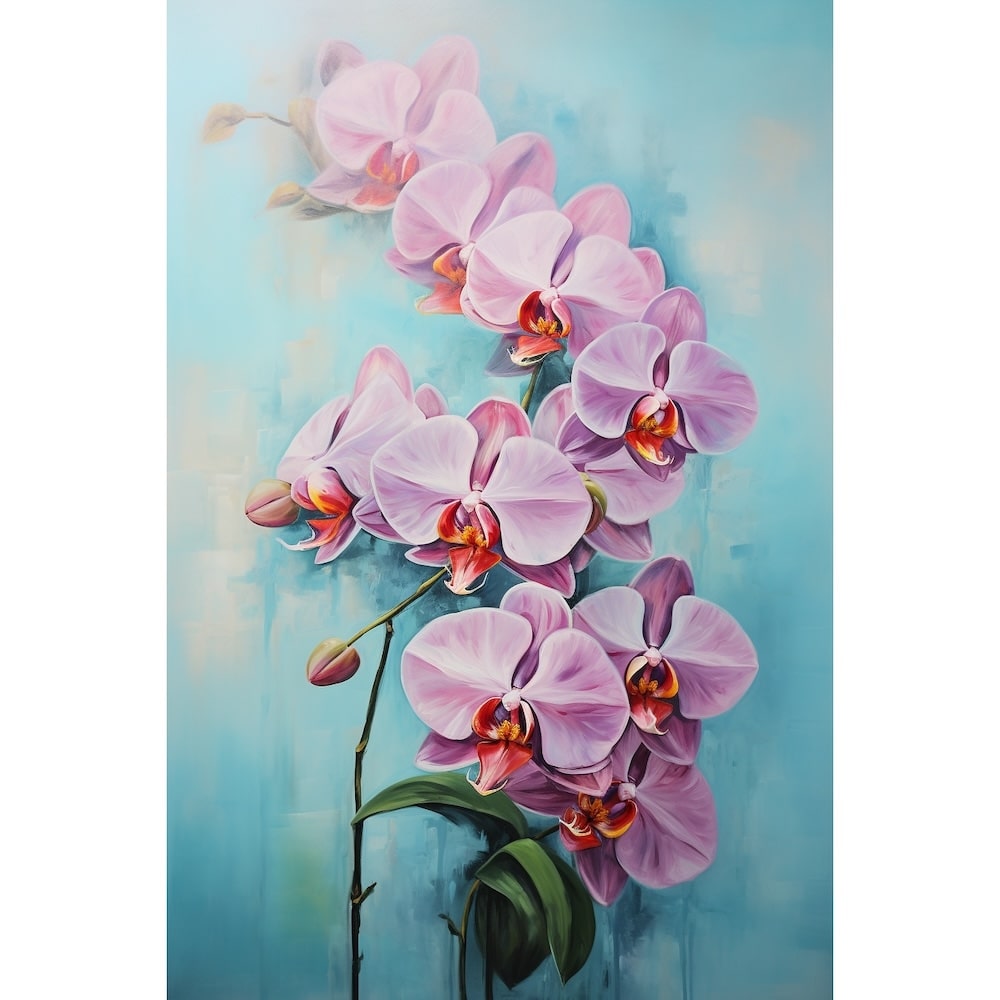 Peinture Acrylique Orchidée, art mural décoration nature
