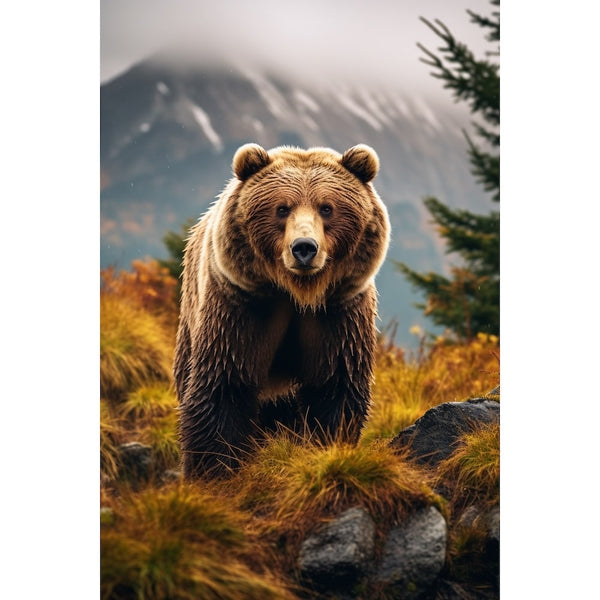Tableau Ours Brun, art mural décoration nature