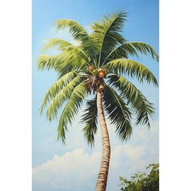 Peinture Palmier, art mural décoration nature