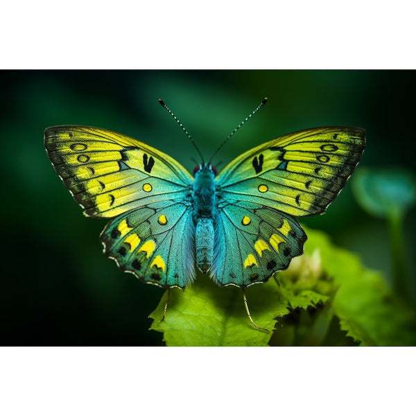 Tableau Papillon Vert, art mural décoration nature