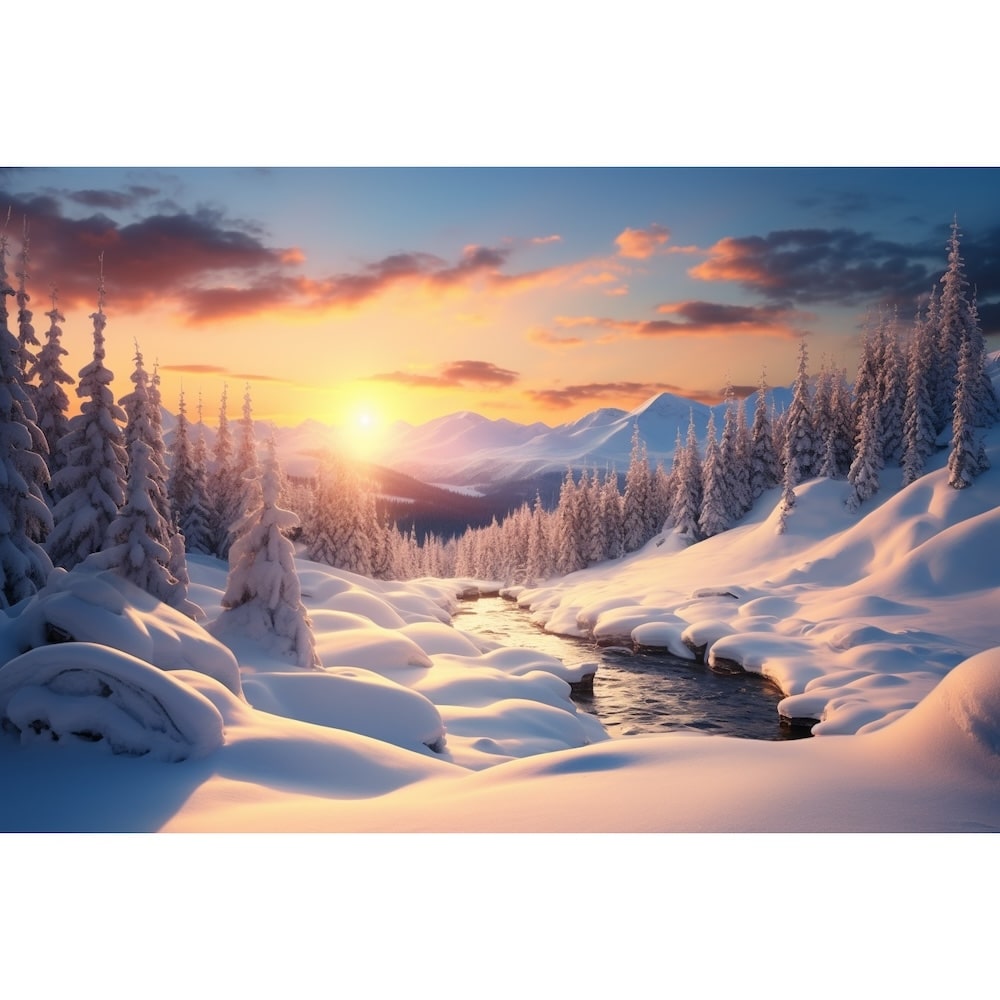 Tableau Paysage de Neige, art mural décoration nature