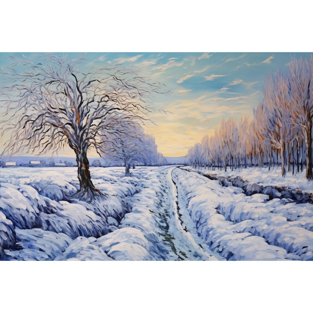 peinture paysage de neige