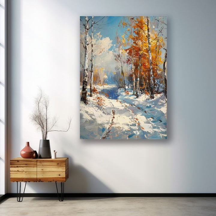 Peinture A L'Huile Au Couteau Paysage