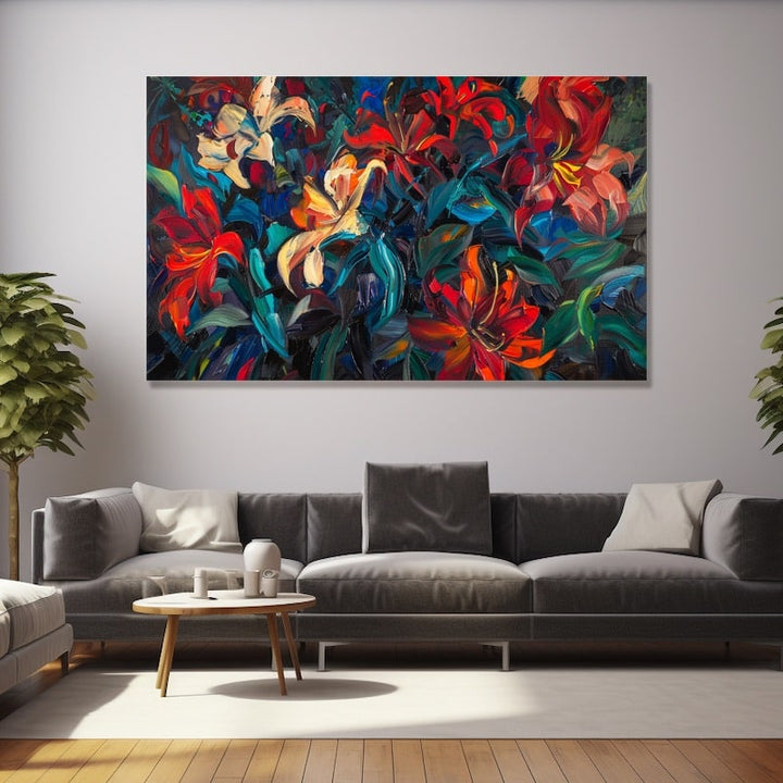 Peinture À L'Huile Fleurs Modernes