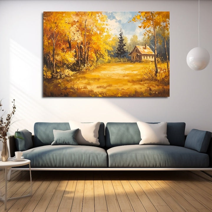 Peinture À L'Huile Paysage D'Automne