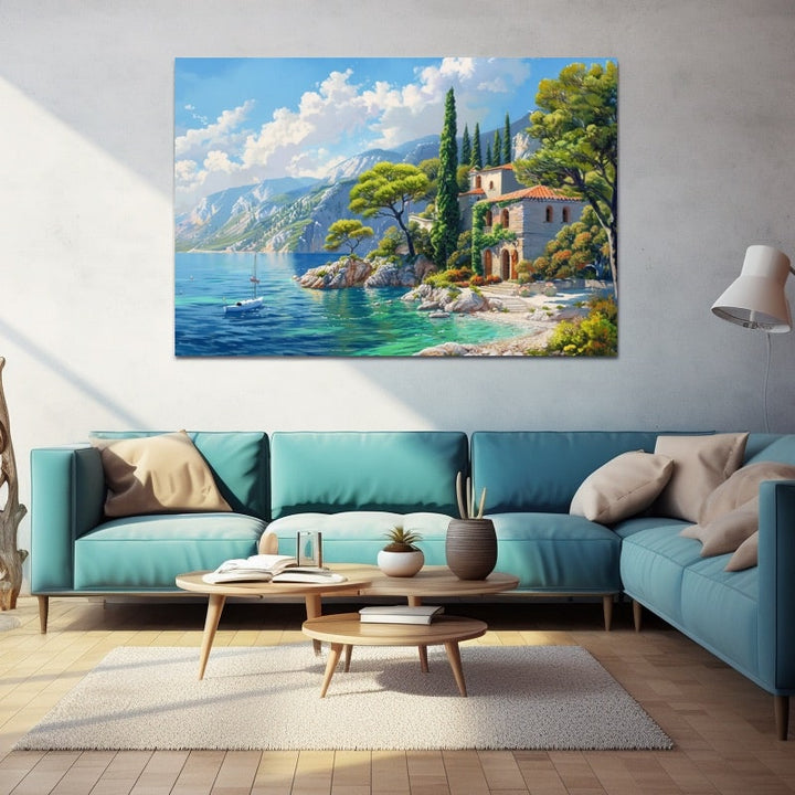Peinture À l'Huile Paysage D'Été, art mural décoration nature