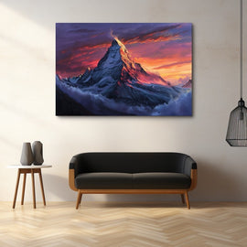 Peinture À l'Huile Paysage de Montagne, art mural décoration nature