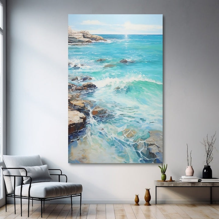 Peinture À l'Huile Paysage Mer, art mural décoration nature