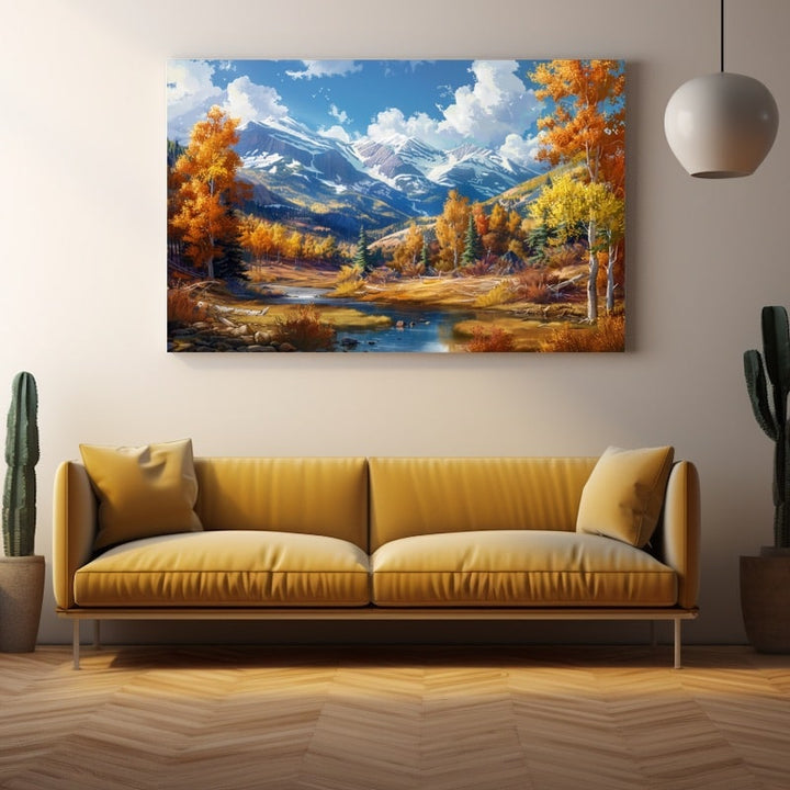 Peinture A L'Huile Sur Toile Paysage