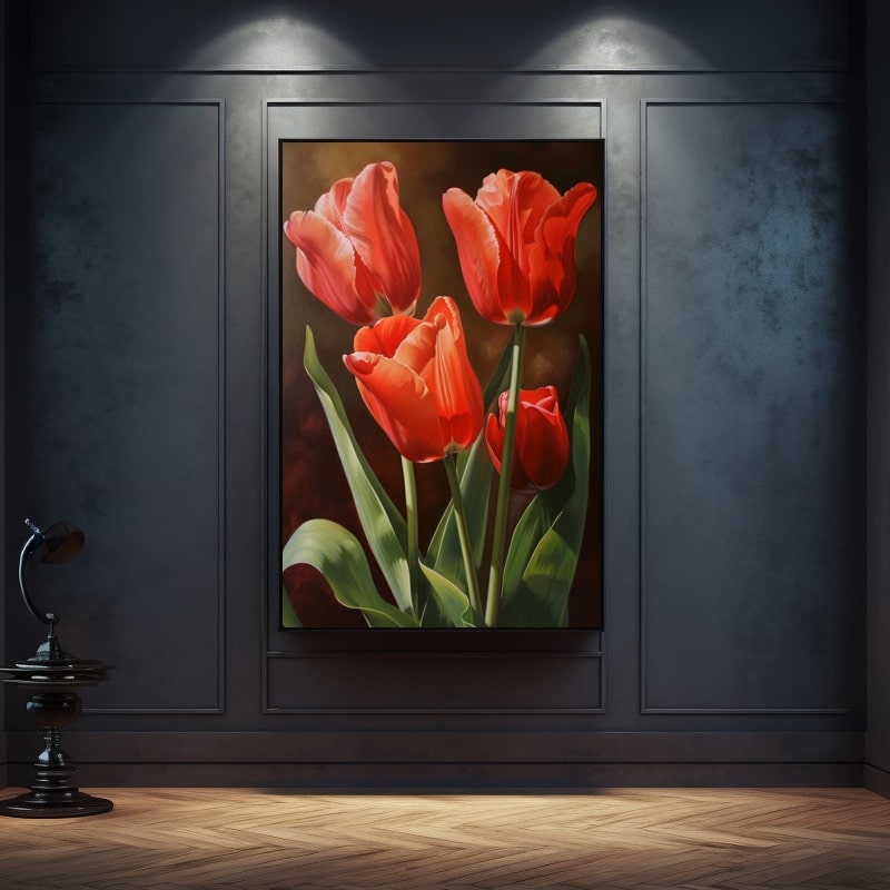 Peinture À L'Huile Tulipes