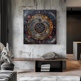Peinture Aborigène Tortue, art mural décoration nature