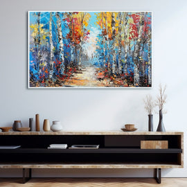 Peinture Abstraite Au Couteau Paysage, art mural décoration nature