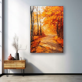 Peinture Abstraite Automne, art mural décoration nature