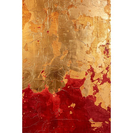 Peinture Abstraite avec Feuille d'Or, art mural décoration nature