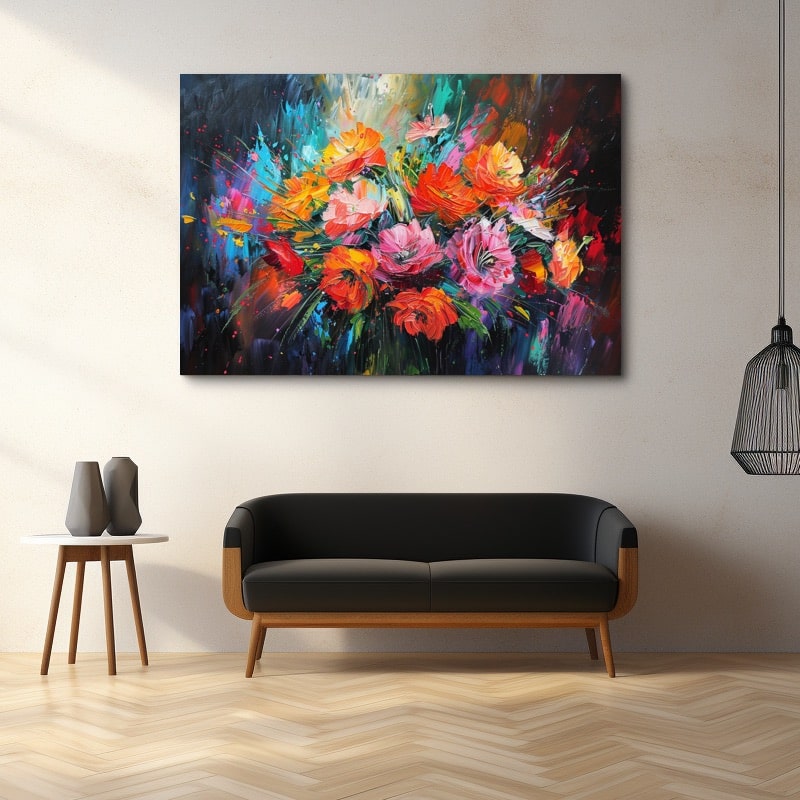 Peinture Abstraite Bouquet De Fleurs