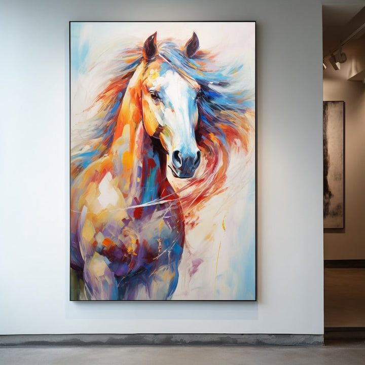 Peinture Abstraite Cheval, art mural décoration nature