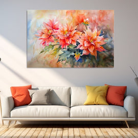 Peinture Abstraite Contemporaine Fleurs, art mural décoration nature