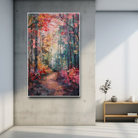 Peinture Abstraite Forêt, art mural décoration nature