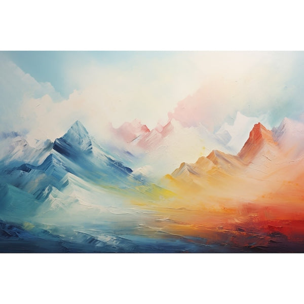 Peinture Montagne Abstraite, art mural décoration nature