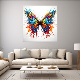 Peinture Abstraite Papillon, art mural décoration nature