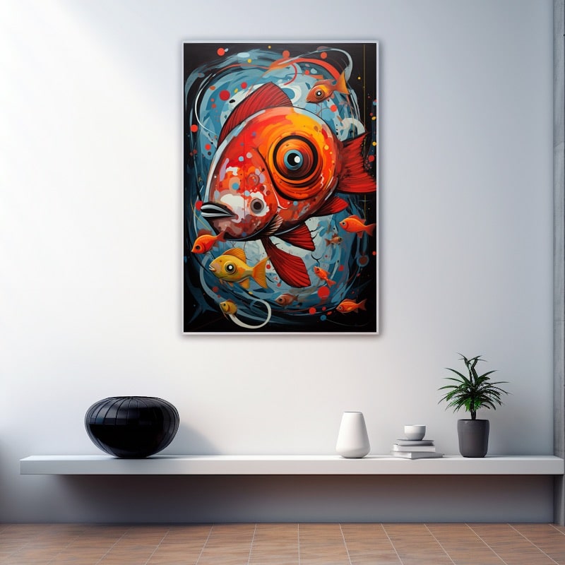 peinture abstraite poisson