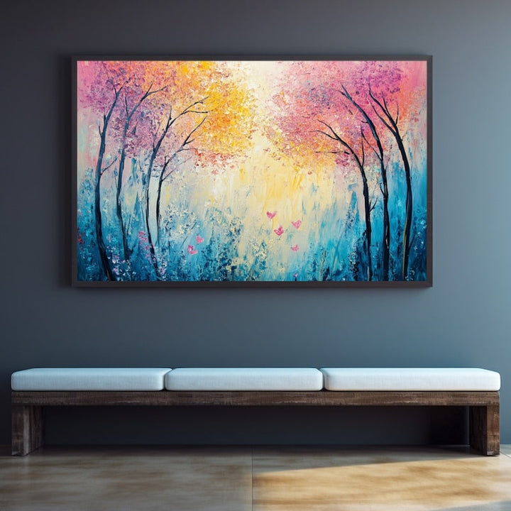 Peinture Abstraite Printemps, art mural décoration nature