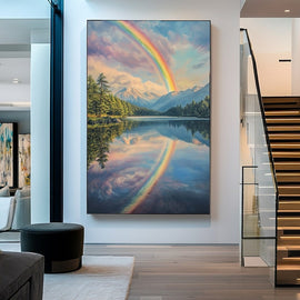 Peinture Acrylique Arc en Ciel, art mural décoration nature