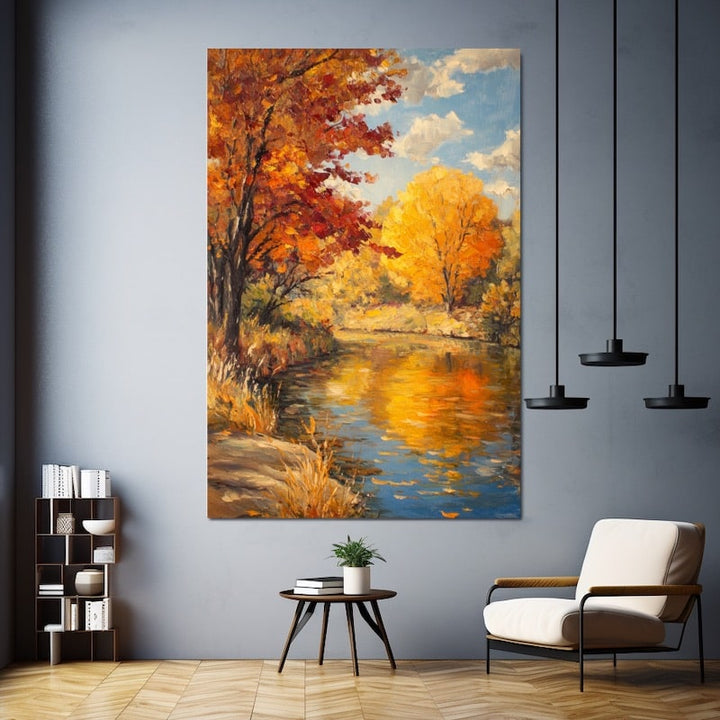 Peinture Acrylique Automne, art mural décoration nature