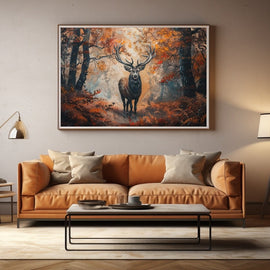 Peinture Acrylique Cerf, art mural décoration nature