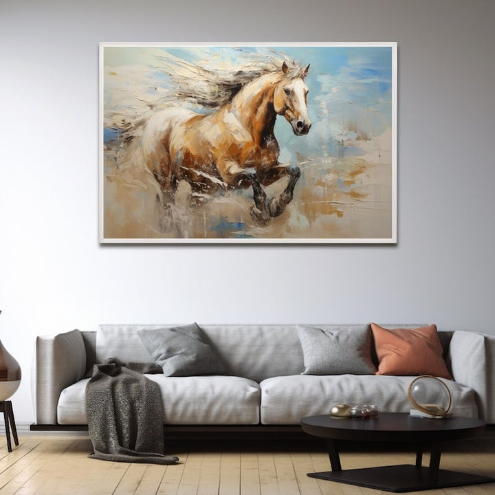 Peinture Acrylique Cheval Abstrait, art mural décoration nature
