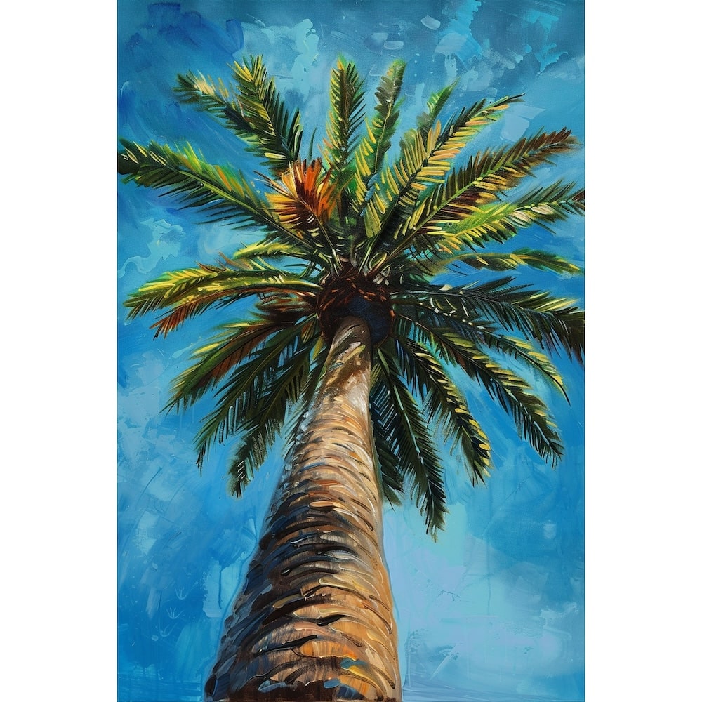 Peinture Acrylique Palmier, art mural décoration nature