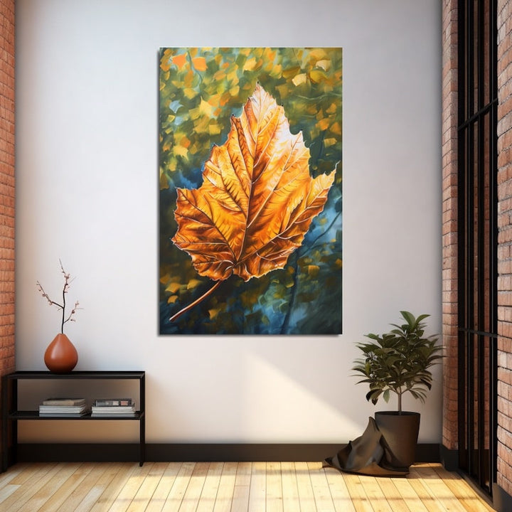 Peinture Acrylique Feuille, art mural décoration nature