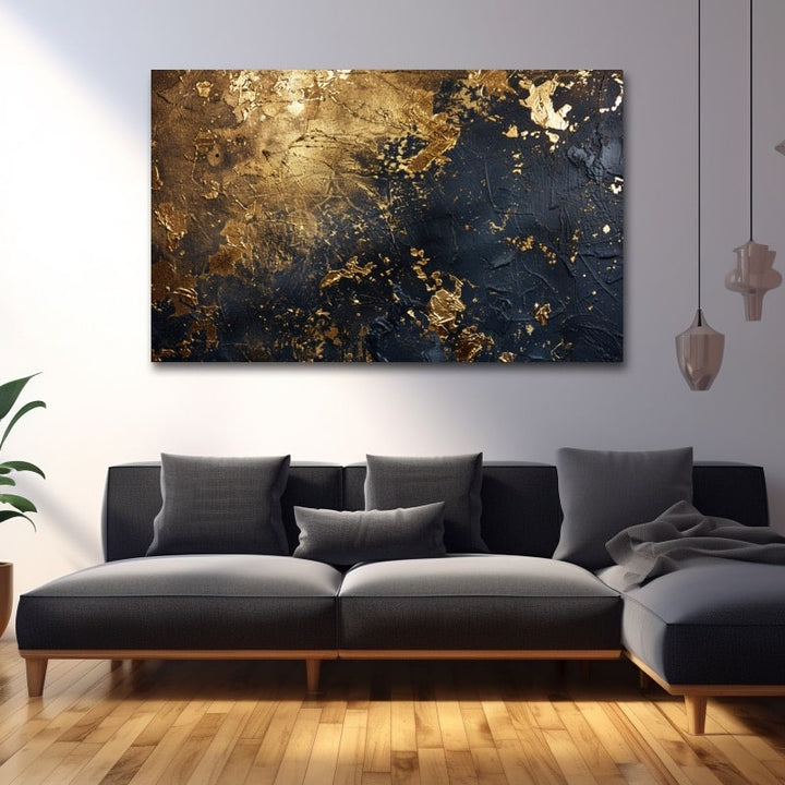 Peinture Acrylique Feuille d'Or, art mural décoration nature