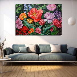 Peinture Acrylique Fleurs sur Toile, art mural décoration nature
