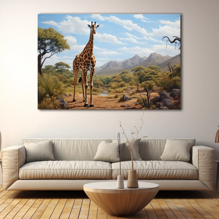 Peinture Acrylique Girafe, art mural décoration nature