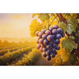 Peinture Acrylique Grappe de Raisins, art mural décoration nature