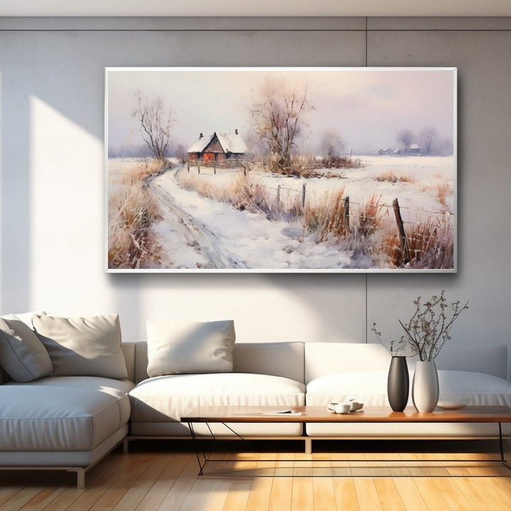 Peinture Acrylique Hiver, art mural décoration nature