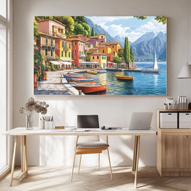 Peinture Acrylique Lac, art mural décoration nature