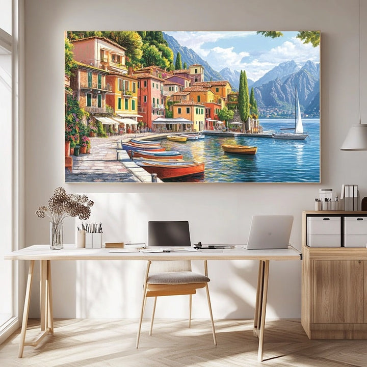 Peinture Acrylique Lac, art mural décoration nature