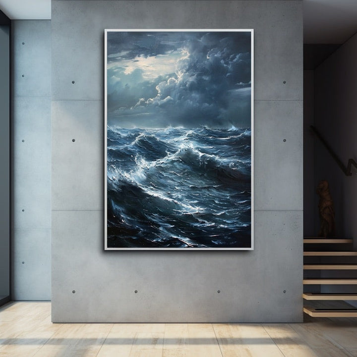Peinture Acrylique Mer et Ciel, art mural décoration nature