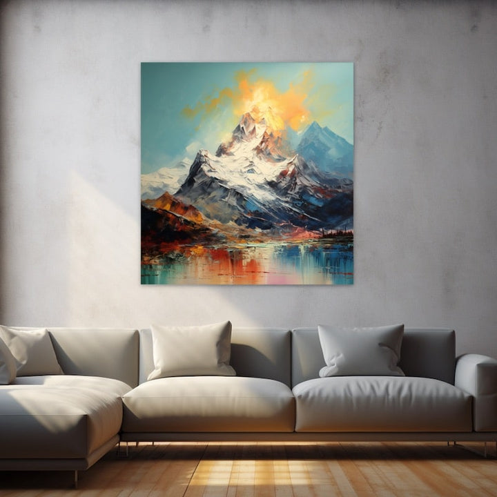 Peinture Acrylique Montagne, art mural décoration nature