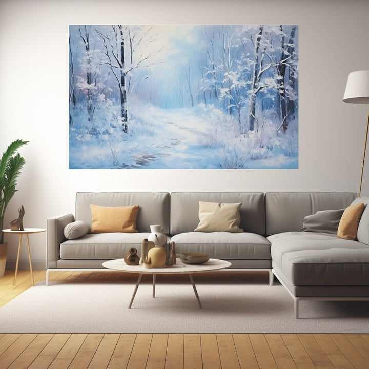 Peinture Acrylique Neige, art mural décoration nature