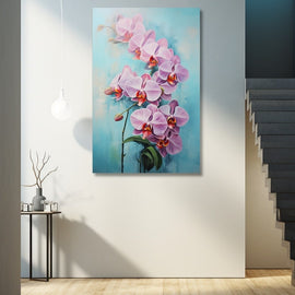 Peinture Acrylique Orchidée, art mural décoration nature
