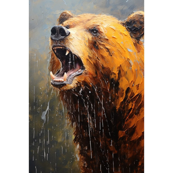Ours Peinture Acrylique, art mural décoration nature