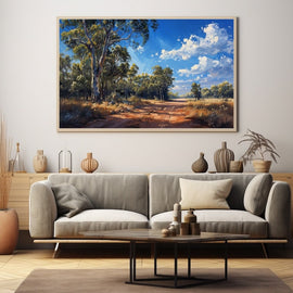 Peinture Acrylique de Paysage de Brousse Australienne, art mural décoration nature