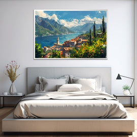 Peinture Acrylique Paysage Lac, art mural décoration nature