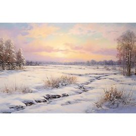 Peinture Acrylique Paysage de Neige, art mural décoration nature
